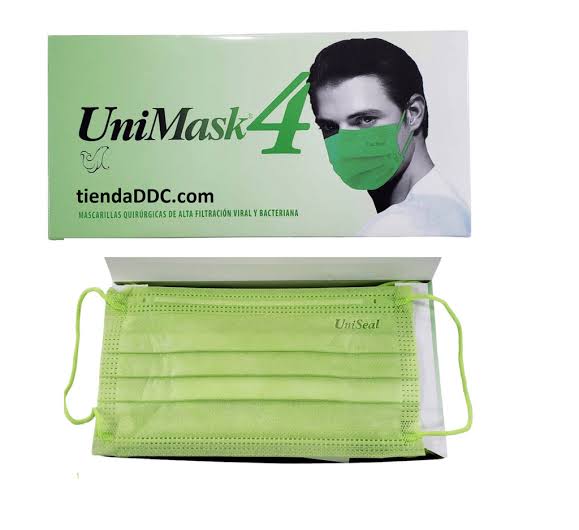Cubreboca Unimask 4 Verde Fresco 50 Pz Uniseal