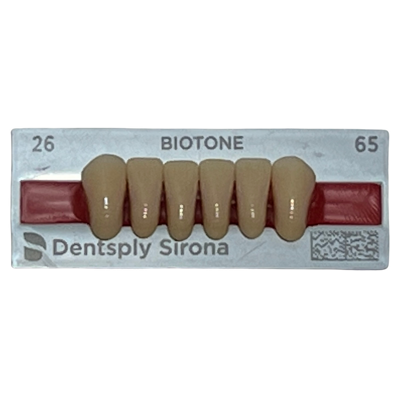 Tablilla Dientes Biotone Anteriores Inferiores 6pz Dentsply