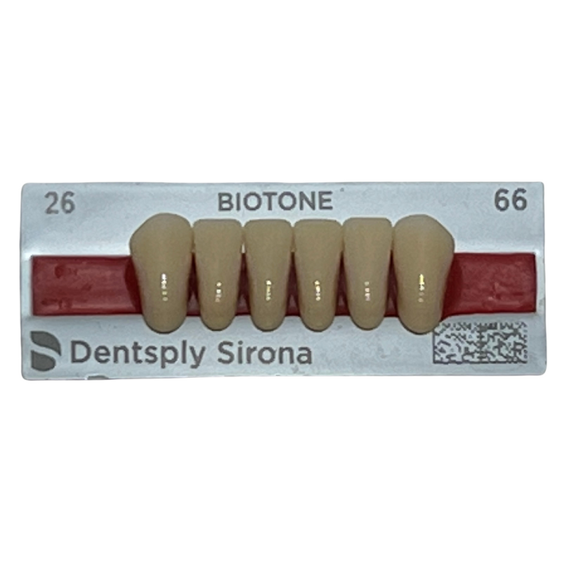 Tablilla Dientes Biotone Anteriores Inferiores 6pz Dentsply