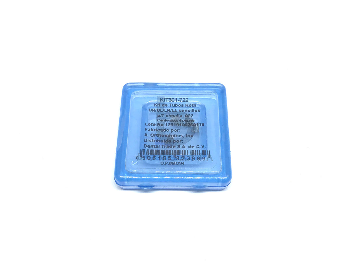 2 Escudos Oro Tubo Ortobucal Dental AZDENT 1er/2do Molar MBT/ROTH 022/018 No Bruxismo Dental Noche