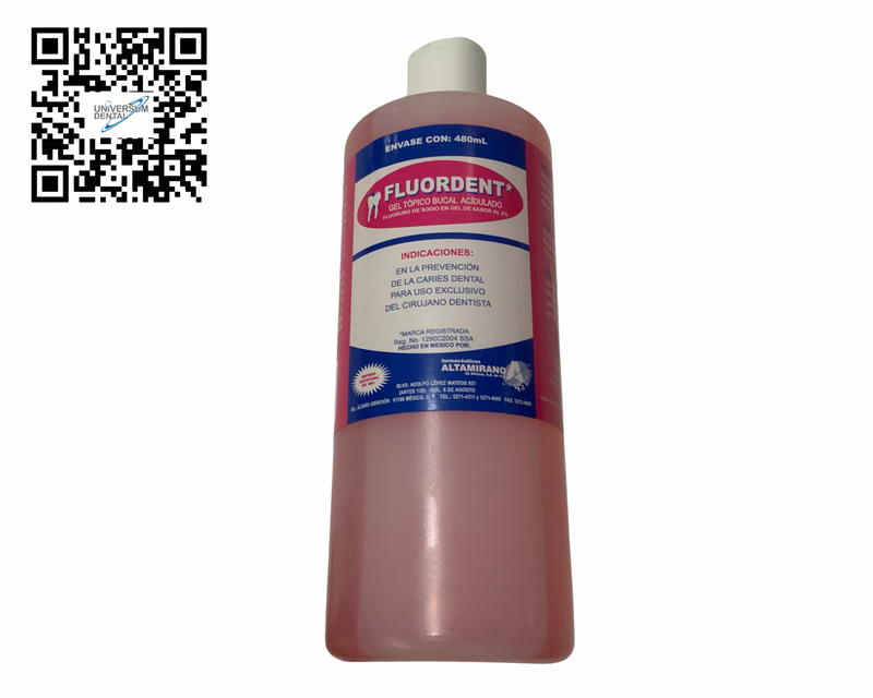 Fluoruro de sodio Gel 2% 480ml Fluordent