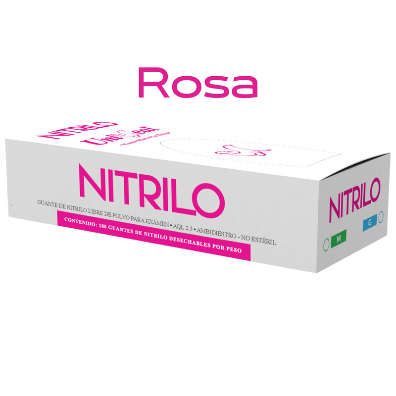 Guante Nitrilo Rosa 100pz Uniseal
