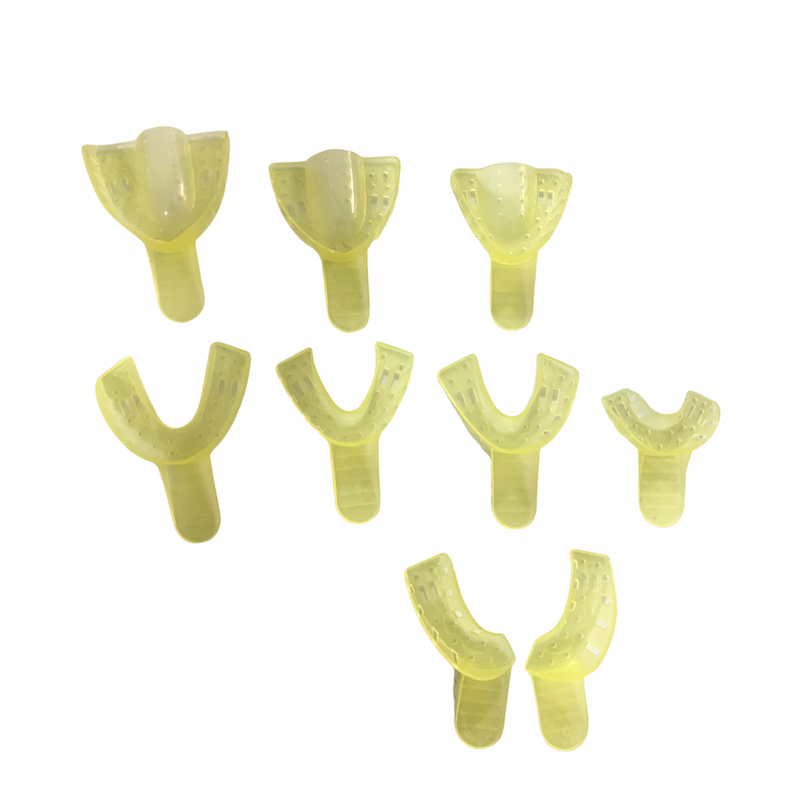 Porta Impresiones Cribadas Dentados Plastico Adulto 9pz DT