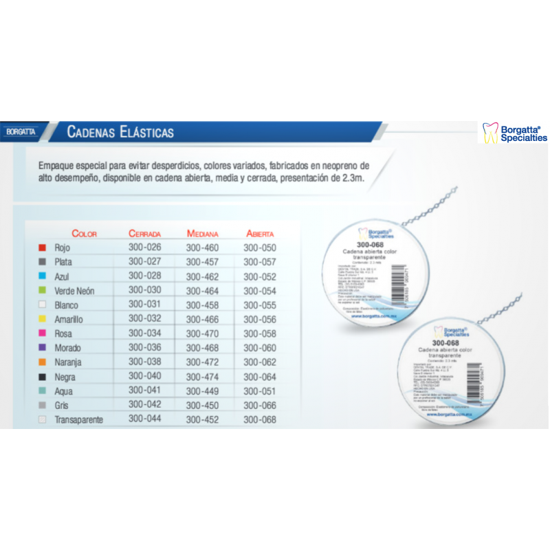 Cadena elástica Mediana 2.3m Borgatta